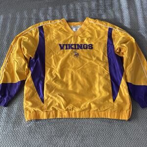 Minnesota Vikings NFL Team Apparel Wind Breaker Pull Over Jacket Men's 2XL